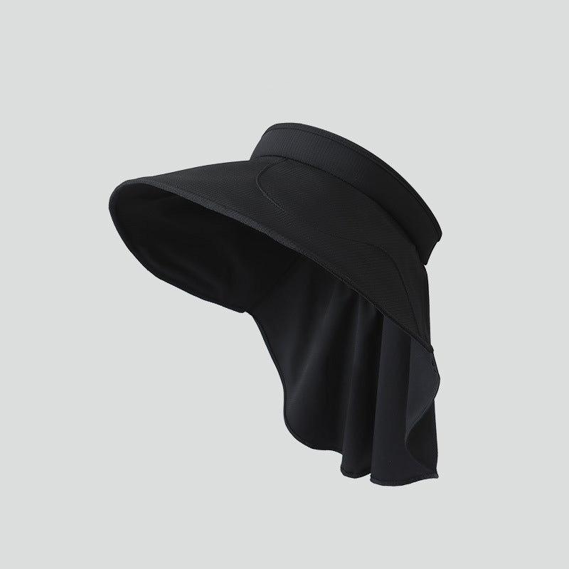 Summer Solid-color Sun Hat With Wide Brim, Shoulder Protection, Neck Protection, Open Top Hat For Outdoor Cycling, Sun Protection Hat For Going Out, Hat For Outdoor Activities