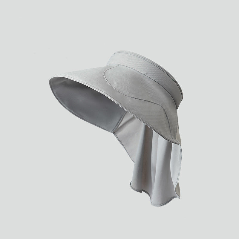 Summer Solid-color Sun Hat With Wide Brim, Shoulder Protection, Neck Protection, Open Top Hat For Outdoor Cycling, Sun Protection Hat For Going Out, Hat For Outdoor Activities